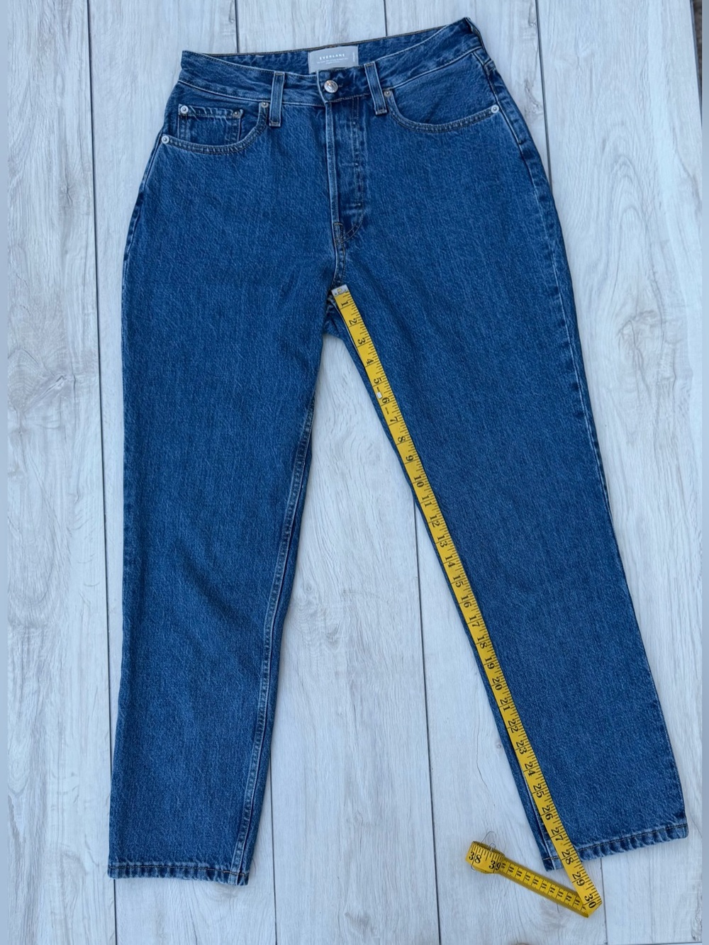 Everlane The Curvy 90’s Cheeky Straight Jean 28 Button Fly Y2K High Rise Stretch - Picture 11 of 14